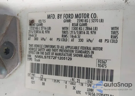 2015 Ford Transit Connect Xl from USA, damaged, VIN NM0LS7E72F1205129